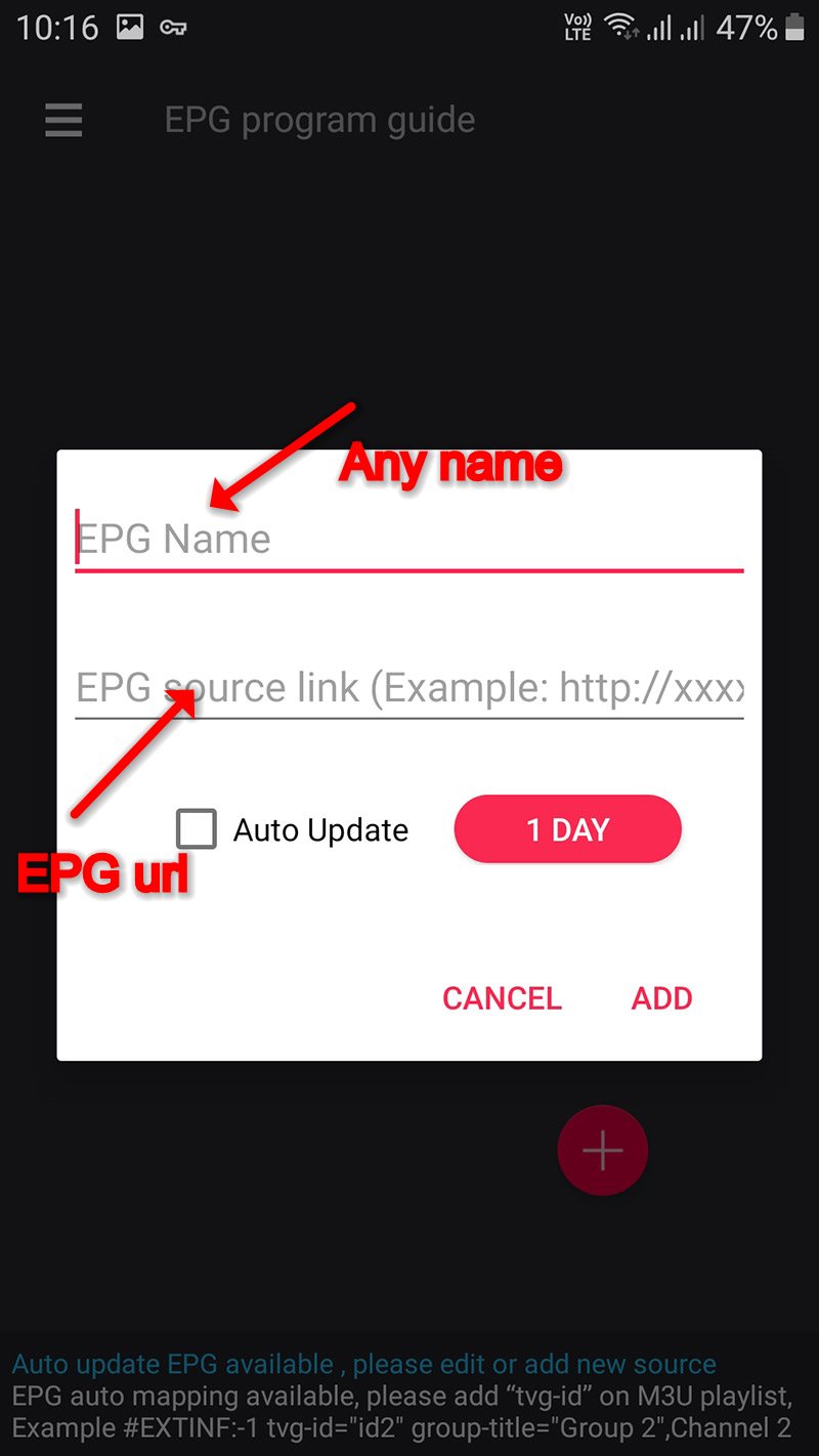 How to add EPG on GSE via Remote Playlist 3
