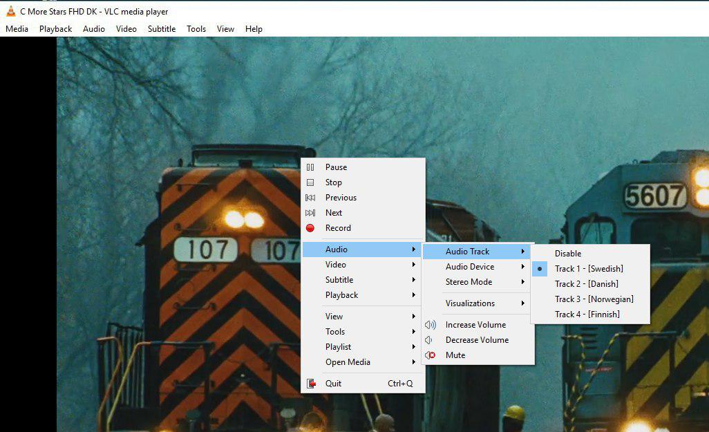 How to change channel’s audio on VLC?
