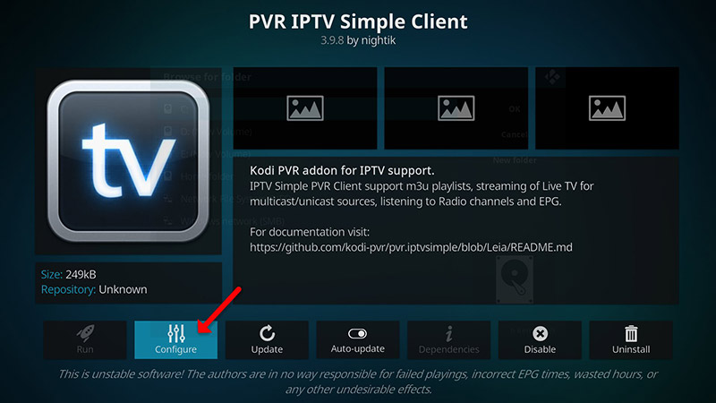 How to setup IPTV on Kodi v186 Leia 7